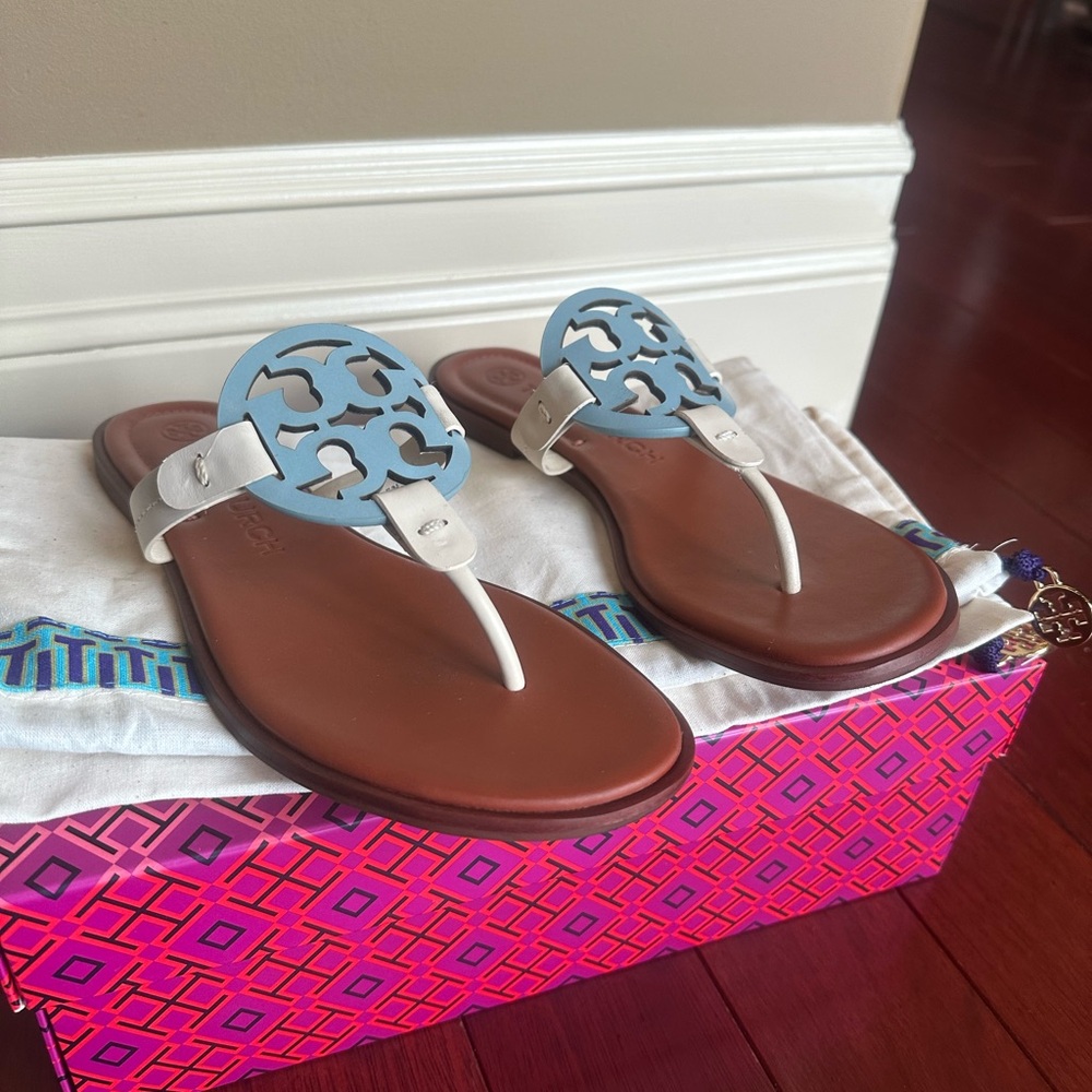 Tory Burch Women's cream  and Blue Sandals